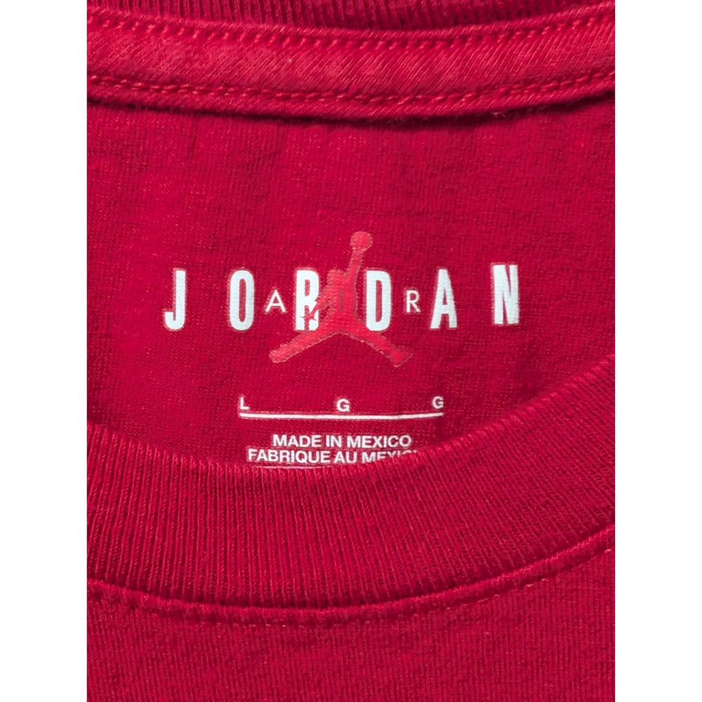 Nike Michael Jordan Flight T-Shirt Men's Large Red White Jumpman Chicago Bulls - Picture 6 of 9